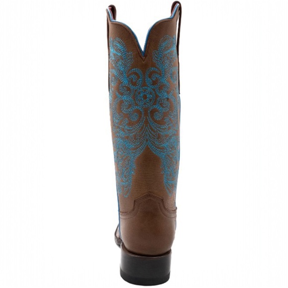 FERRINI WOMEN'S ELLA CROSS WESTERN BOOTS - BROAD SQUARE TOE - Picture 2 of 6